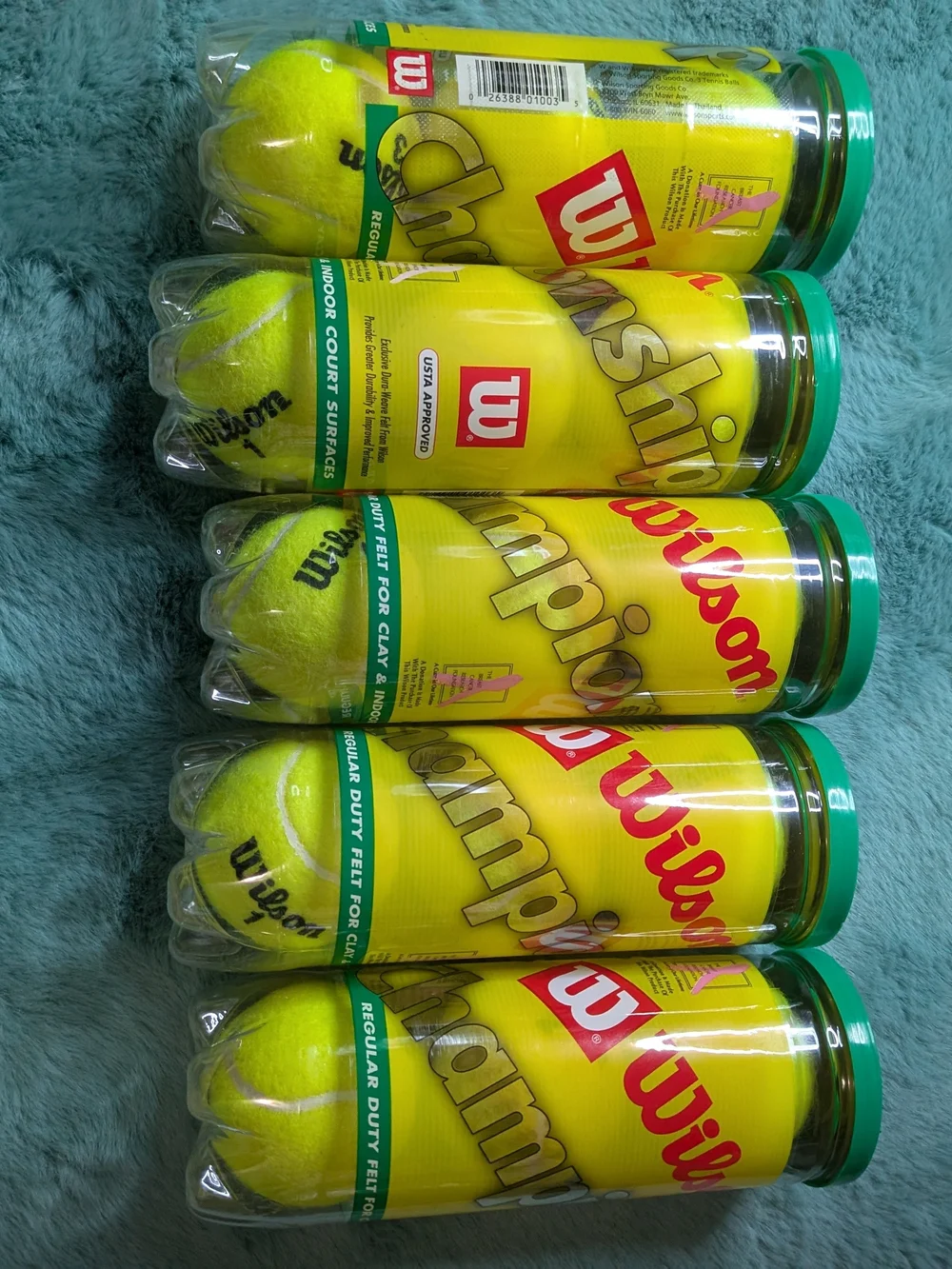 Wilson Neon Yellow Tennis Ball Can - Pack of 5